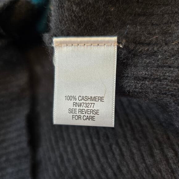 Apt 9 Argyle Cashmere Cardigan Women's SM Black Blue Classic Academia Festive - Picture 4 of 8